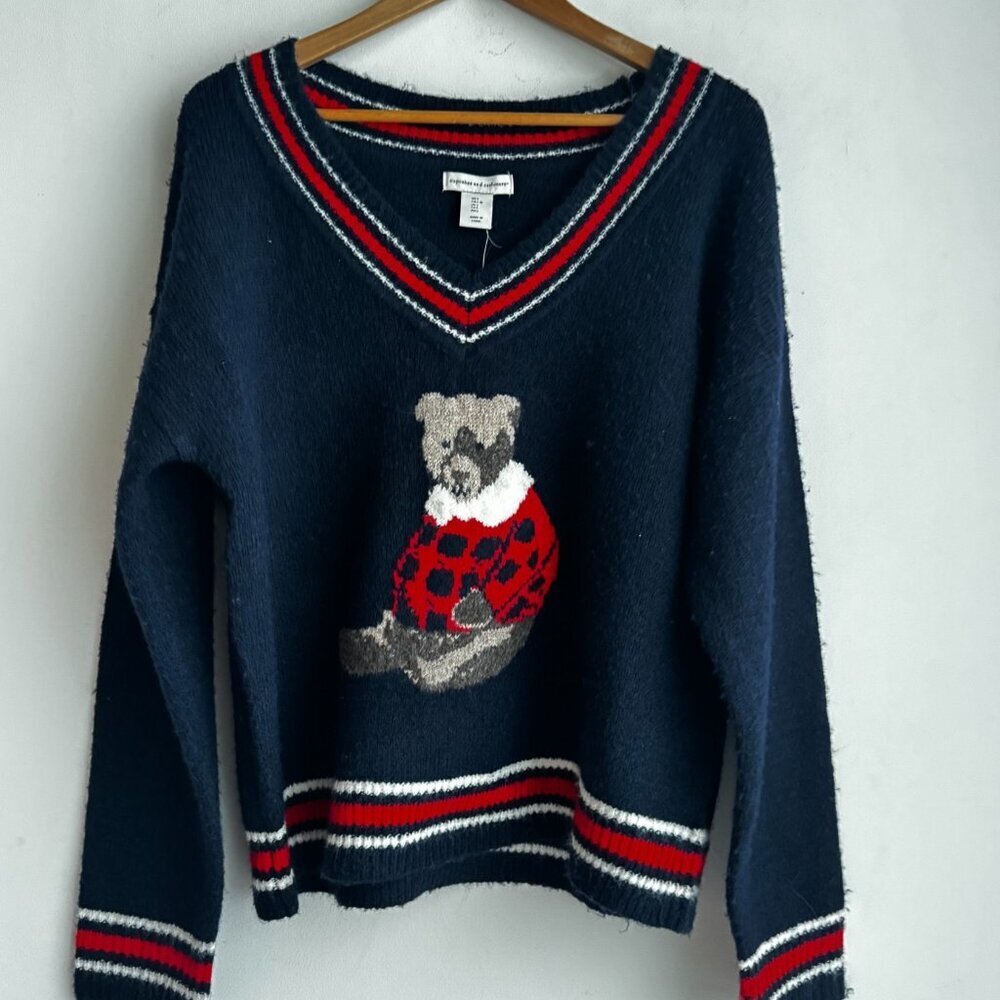 Cupcakes and Cashmere Bear Motif Super Soft Sweater L